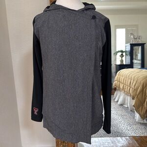 UA Texas Tech black/gray hooded lined jacket with pockets & double button close